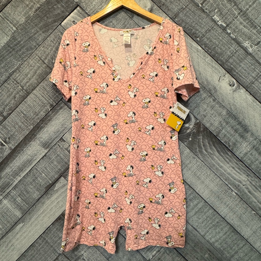 Peanuts Pink Pajama Romper
